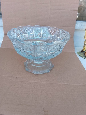 Crystal fruit bowl like new, 23 cm diameter, 16 cm height