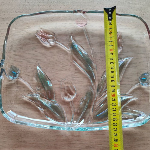 Mikasa Walther Crystal Tivoli Tulips Serving Platters vintage, like new set of 3