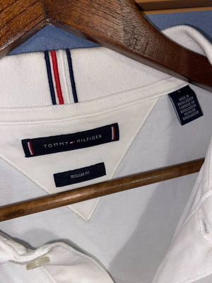 Tommy Hilfiger short sleeve shirt like new, white, size L
