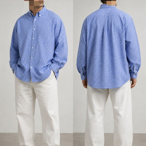 Benetton XL men's dress shirt new with tags, white and blue