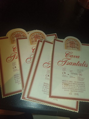Tsantalis Vintage Wine Labels Collection 30 Pieces New