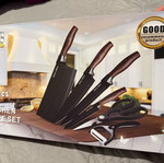 Five Cows Kitchen Knife Set 6 Pieces with Honeycomb Blades and Wooden Handles