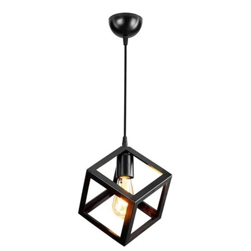 Ceiling light fixture, black geometric design