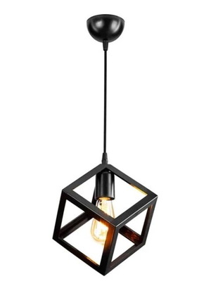 Ceiling light fixture, black geometric design