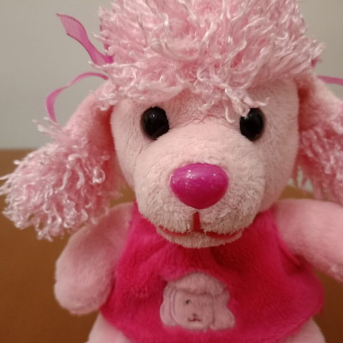 Pink Poodle Plush Toy like new with Dress