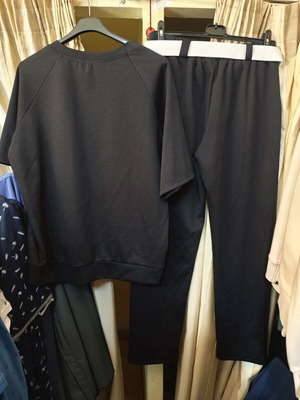 Women's tracksuit set with embossed letters love is art, new, black