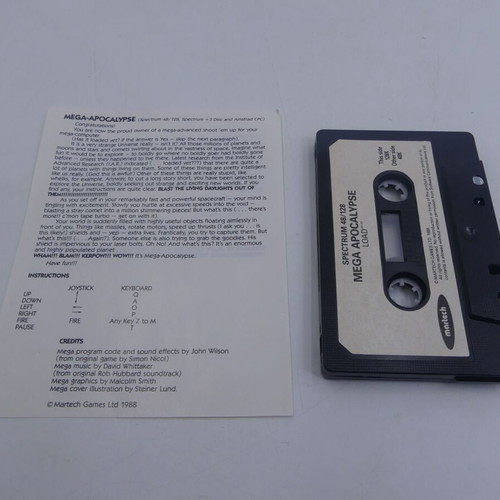 Mega-Apocalypse ZX Spectrum game used, 1988, Martech, classic shooter
