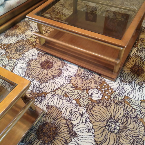 Living room furniture set used with two-seater sofa, armchair and table