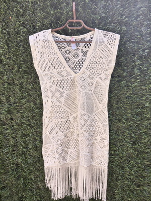 Summer knitted women's pareo like new, size S, white