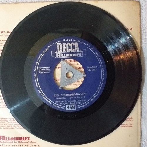 Collectible 45 RPM records used, classical music, set of 3