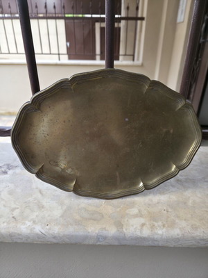 Vintage copper tray used, 32x22 cm