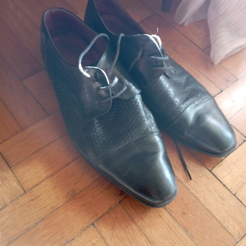 Men's leather scarponi shoes used, size 42, black
