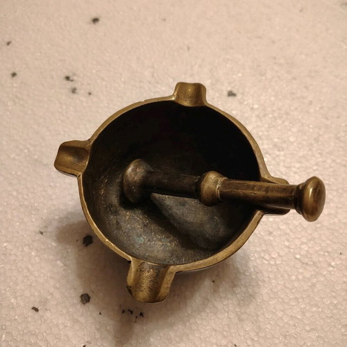 Antique brass mortar restored