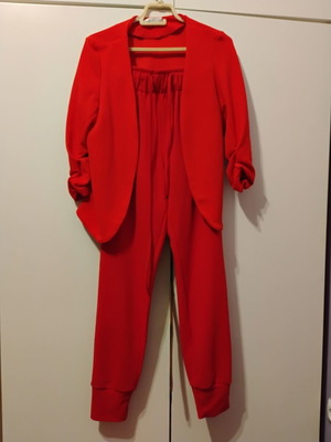 Anel women's spring summer suit like new, red, harem pants