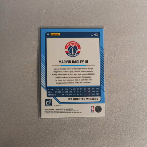 2024 Panini Donruss Optic Pink Lazer Marvin Bagley III card new