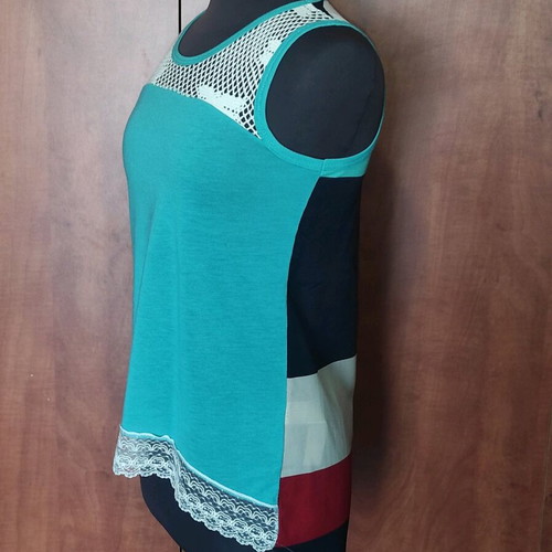 Exotica Sleeveless Tunic Top Like New With Double-Face Design