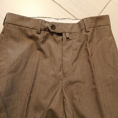 Glou Collection men's wool fabric pants like new, beige and brown, size L