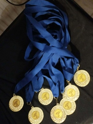 Gymnastics medals like new, pack of 7, A.G.S. Nikaia Pegasos