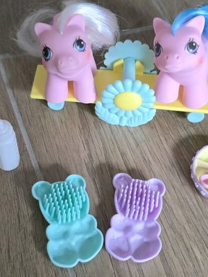 My Little Pony twins like new, Hasbro 1987 with accessories