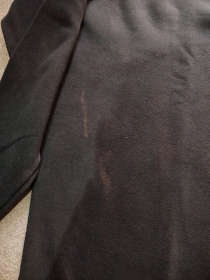Nike fleece sweatshirt without hood used, size Medium, black with stain