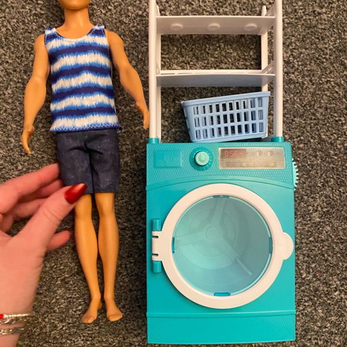 Barbie Ken playset with washing machine, used