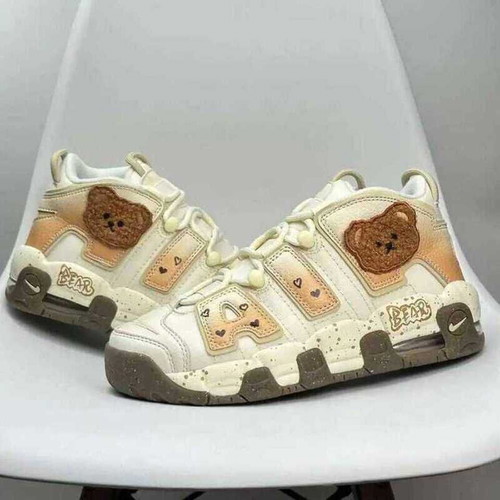 Nike Air More Uptempo GS Khaki Brown Bear design new sports sneakers