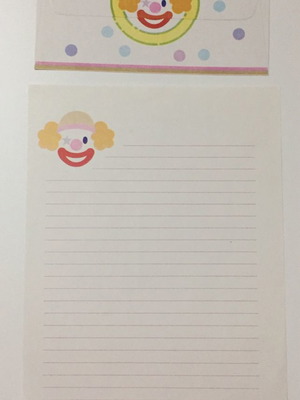 Clown stationery set used, 5 pieces