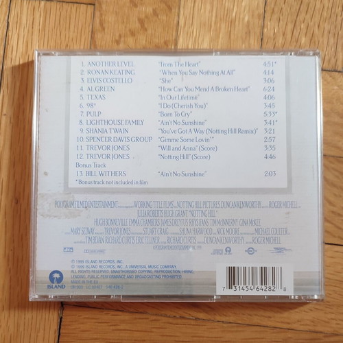 Notting Hill soundtrack CD