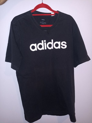 Adidas T-shirt black size L used with slight fading