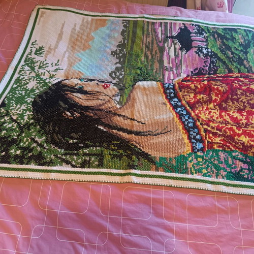 Handmade needlepoint in like-new condition