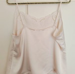 H&M camisole satin cream top with embroidery XL like new