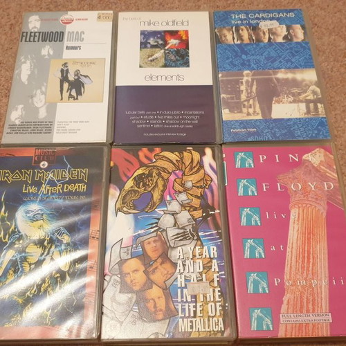 Music VHS tapes used, rock collection