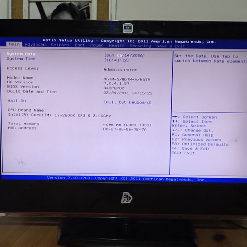 PC i7 2600k 4GB RAM 120GB SSD 250GB HDD HD 6670 used