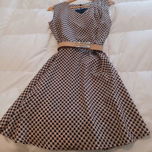 Popy Liaskos Small dress new, light beige with blue hearts