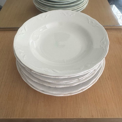 Vintage porcelain plates used, set of 9 pieces from 1920