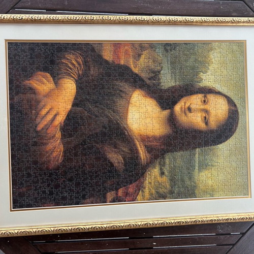 Mona Lisa puzzle 1000 pieces in framed glass new