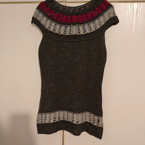 Long winter sleeveless sweater used, gray, size S