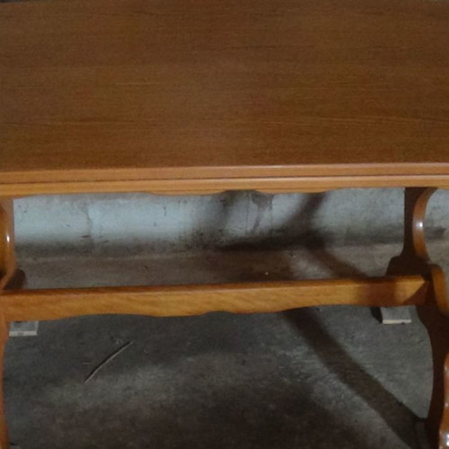 Wooden dining table used with extension