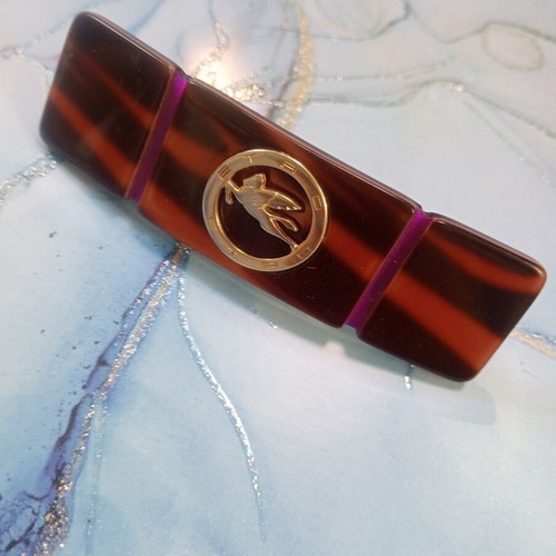 Etro Pegasus Collection vintage hair clip used, plastic with metal base
