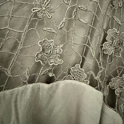 Sky Butterfly Blouse used, khaki with open lace back
