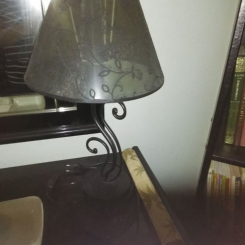 Table lamps set of 2 new with white and black floral design
