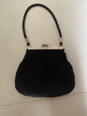 Vintage Max Factor black clutch handbag used