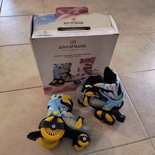 3K Adjustable Quad Skates for Boys Blue, like new, size 26-29