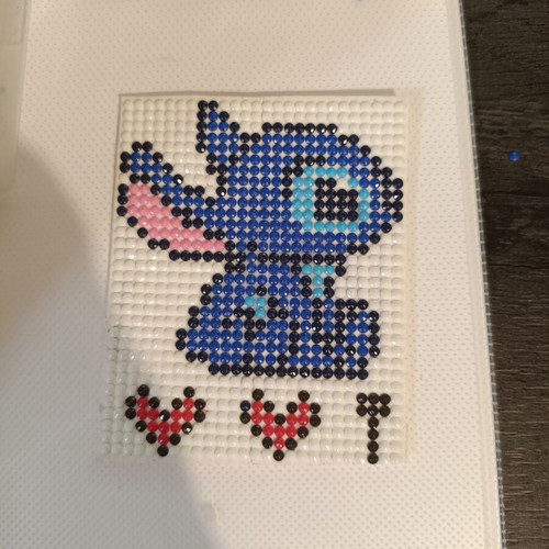 Stitch Handmade Bookmark Like New with Hearts and Small Diamonds