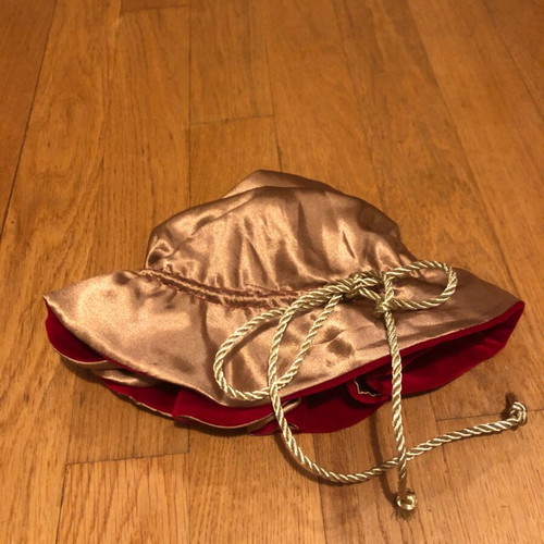 Velvet red pouch with gold cord like new