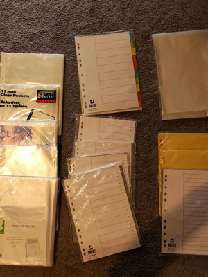 Stationery pack new with 300 sleeves, 20 binders, 5 folders