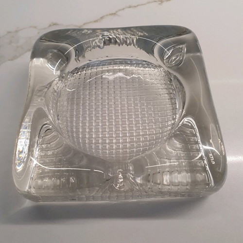 Glass ashtray new with geometric design