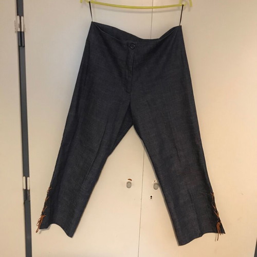 Summer jeans new with leather laces, size M/L, blue