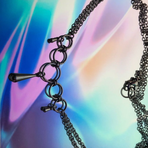 Handmade stainless steel punk necklace new silver color