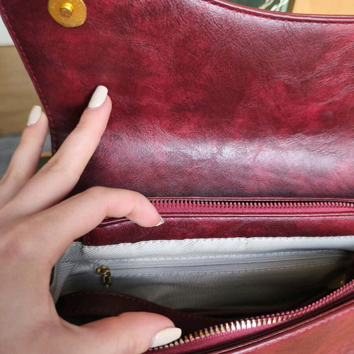 Shoulder bag like new, burgundy with extra crossbody strap